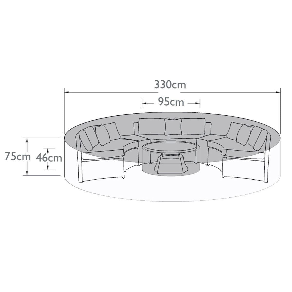 Maze Half Moon Set Outdoor Cover